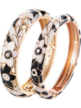 Handcrafted Vintage Cloisonne Cuff Bracelet with Rhinestones - Unique Gift Idea